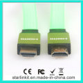 Flat PVC Jacket 1.4V 1080P Cabo HDMI Verde